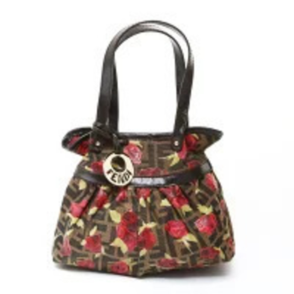 Fendi Zucca Canvas Rose Pink Handbag Brown